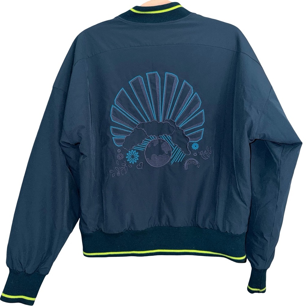 Fearne Cotton x‎ Sweaty Betty Game Changer Jacket in Beetle Blue Block. Small
